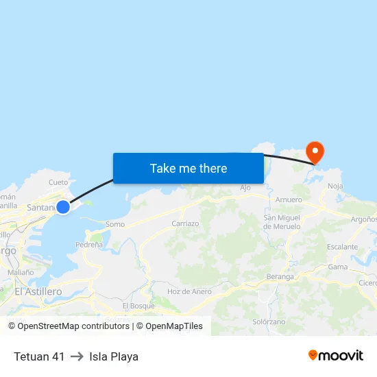 Tetuan 41 to Isla Playa map