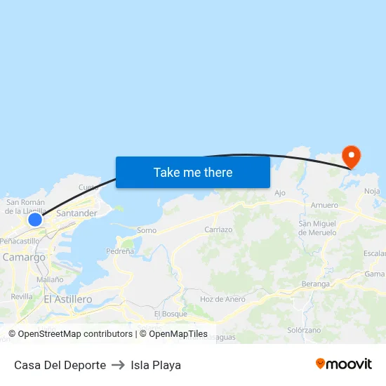 Casa Del Deporte to Isla Playa map