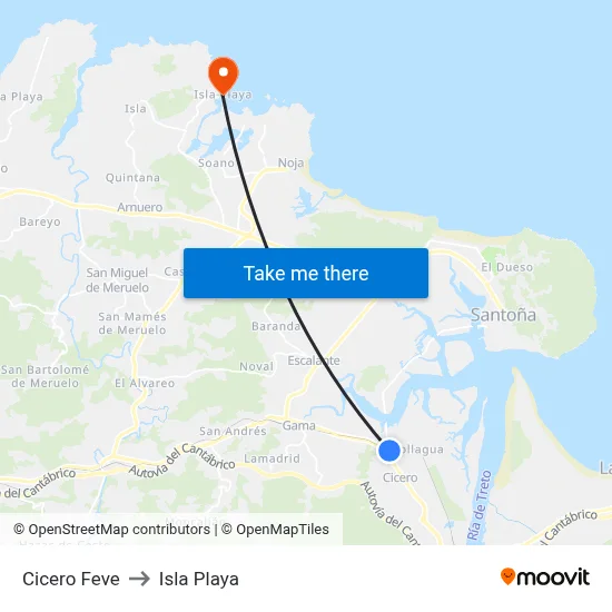 Cicero Feve to Isla Playa map