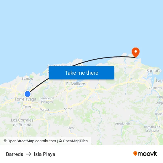 Barreda to Isla Playa map