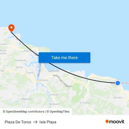 Plaza De Toros to Isla Playa map