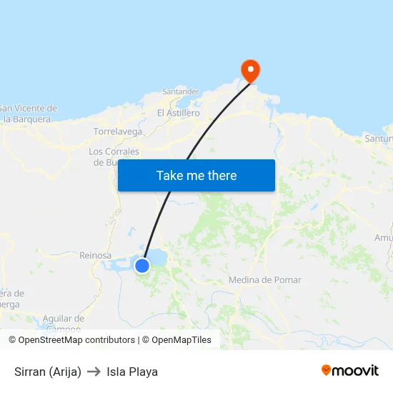 Sirran (Arija) to Isla Playa map
