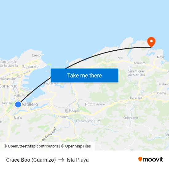 Cruce Boo (Guarnizo) to Isla Playa map