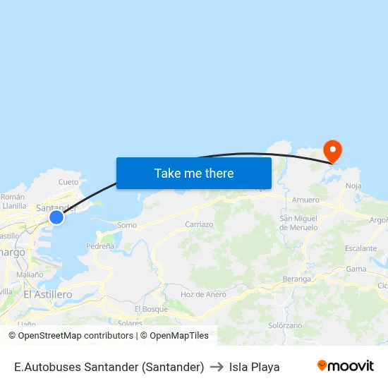 E.Autobuses Santander (Santander) to Isla Playa map