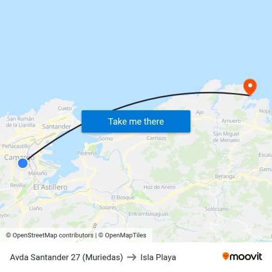 Avda Santander 27 (Muriedas) to Isla Playa map
