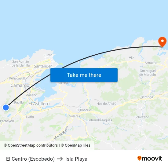 El Centro (Escobedo) to Isla Playa map