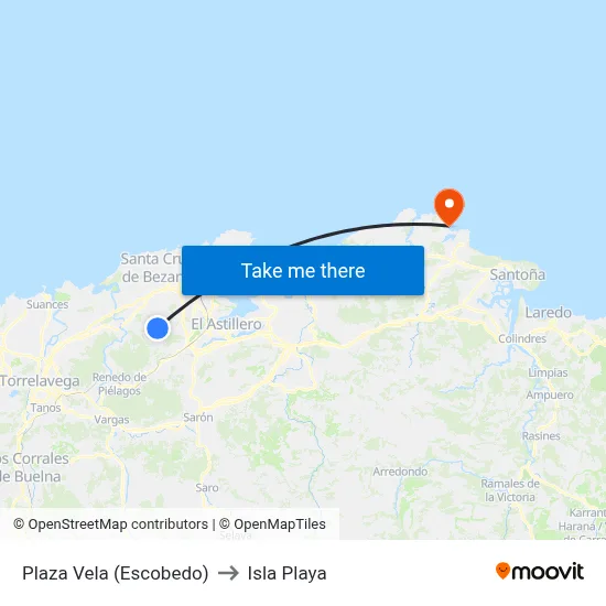 Plaza Vela (Escobedo) to Isla Playa map