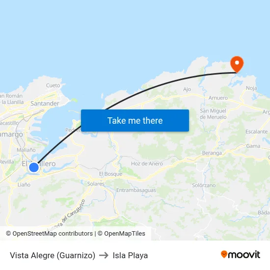 Vista Alegre (Guarnizo) to Isla Playa map