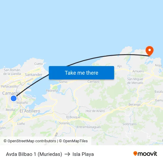 Avda Bilbao 1 (Muriedas) to Isla Playa map