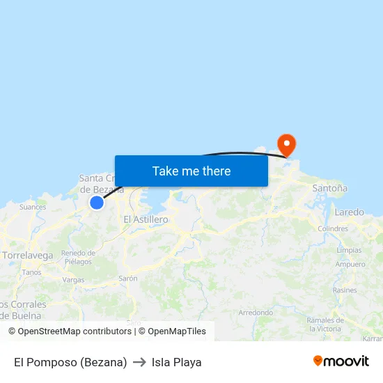 El Pomposo (Bezana) to Isla Playa map