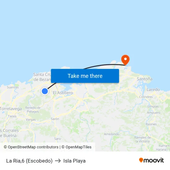 La Ria,6 (Escobedo) to Isla Playa map