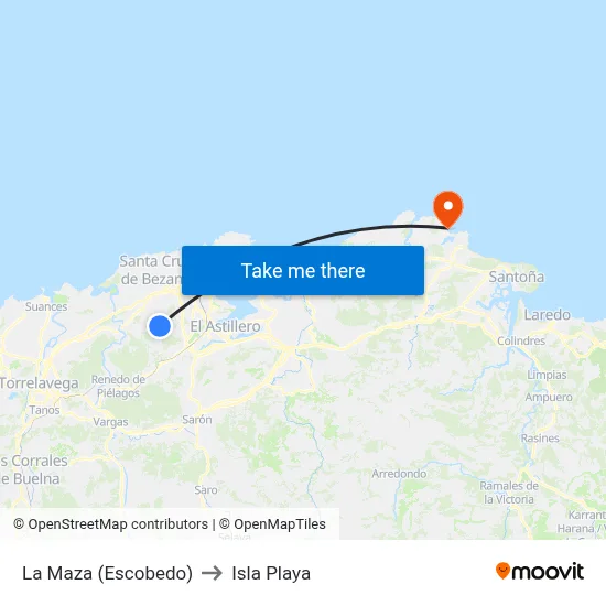 La Maza (Escobedo) to Isla Playa map