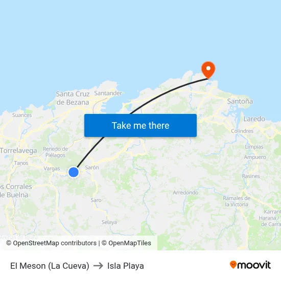El Meson (La Cueva) to Isla Playa map