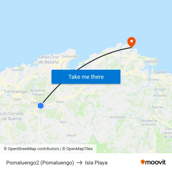 Pomaluengo2 (Pomaluengo) to Isla Playa map