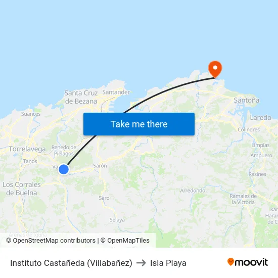 Instituto Castañeda (Villabañez) to Isla Playa map