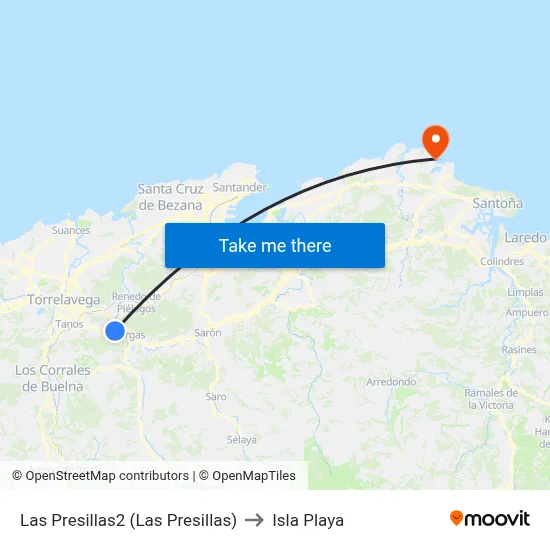 Las Presillas2 (Las Presillas) to Isla Playa map