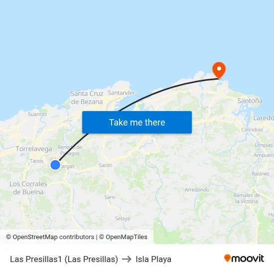 Las Presillas1 (Las Presillas) to Isla Playa map