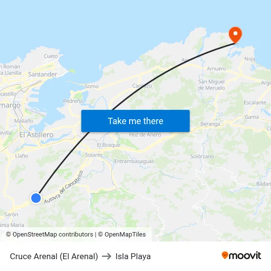 Cruce Arenal (El Arenal) to Isla Playa map