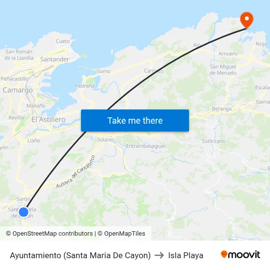 Ayuntamiento (Santa Maria De Cayon) to Isla Playa map