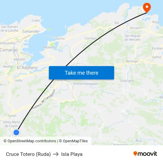 Cruce Totero (Ruda) to Isla Playa map