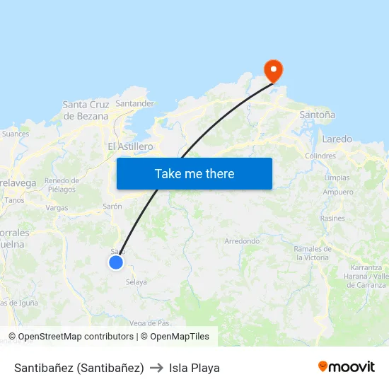 Santibañez (Santibañez) to Isla Playa map