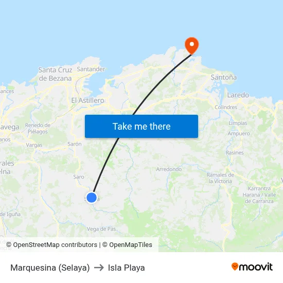 Marquesina (Selaya) to Isla Playa map