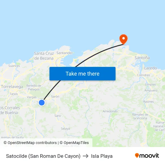 Satocilde (San Roman De Cayon) to Isla Playa map