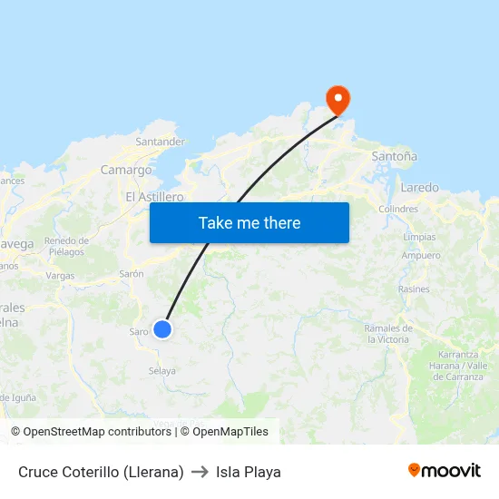 Cruce Coterillo (Llerana) to Isla Playa map