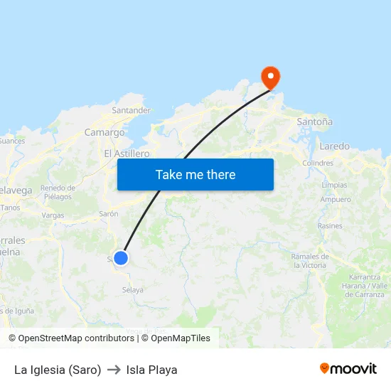 La Iglesia (Saro) to Isla Playa map