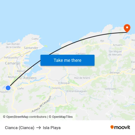 Cianca (Cianca) to Isla Playa map