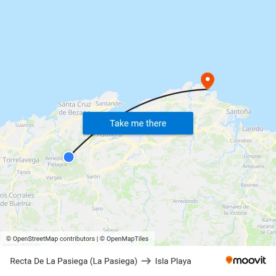 Recta De La Pasiega (La Pasiega) to Isla Playa map