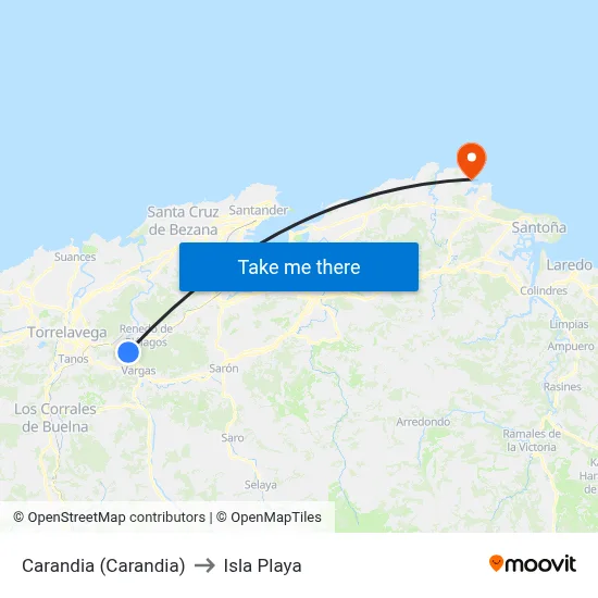 Carandia (Carandia) to Isla Playa map