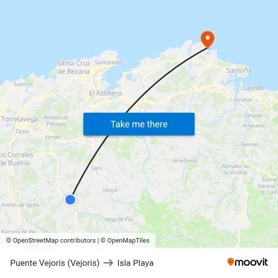 Puente Vejoris (Vejoris) to Isla Playa map