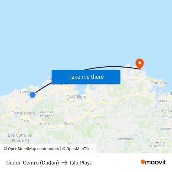 Cudon Centro (Cudon) to Isla Playa map