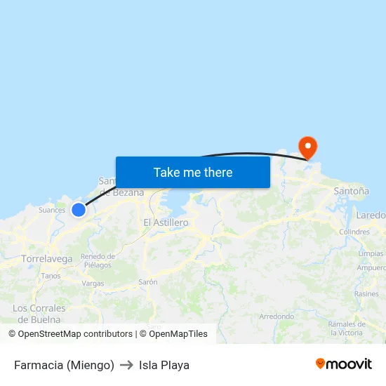 Farmacia (Miengo) to Isla Playa map