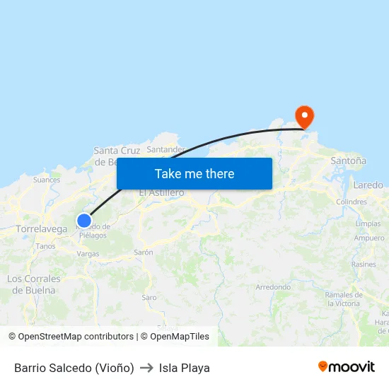 Barrio Salcedo (Vioño) to Isla Playa map