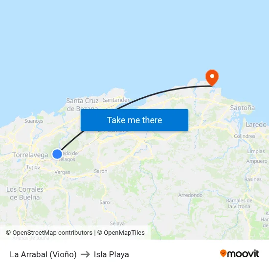 La Arrabal (Vioño) to Isla Playa map
