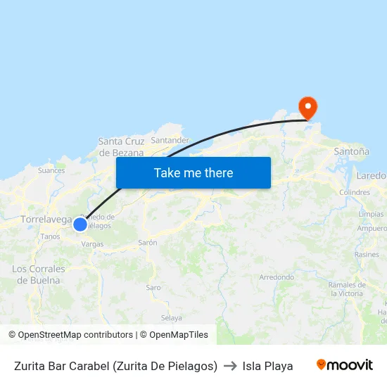 Zurita Bar Carabel (Zurita De Pielagos) to Isla Playa map