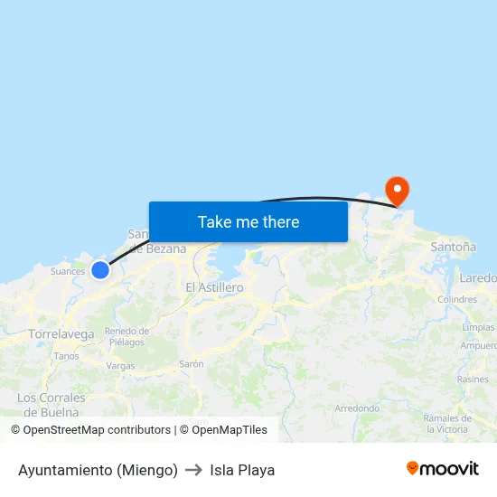 Ayuntamiento (Miengo) to Isla Playa map