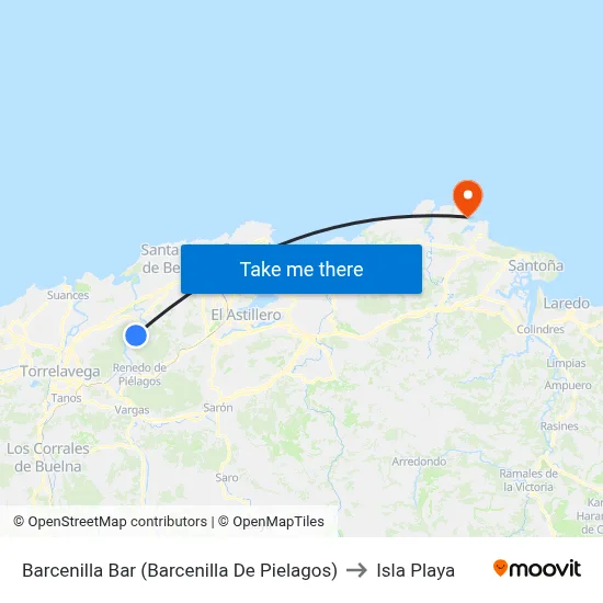 Barcenilla Bar (Barcenilla De Pielagos) to Isla Playa map
