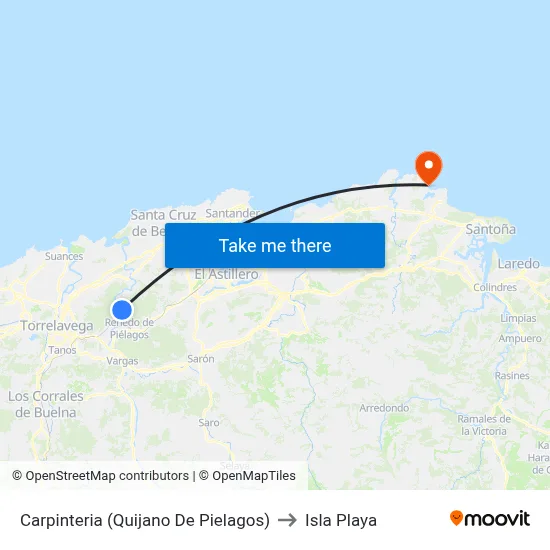 Carpinteria (Quijano De Pielagos) to Isla Playa map