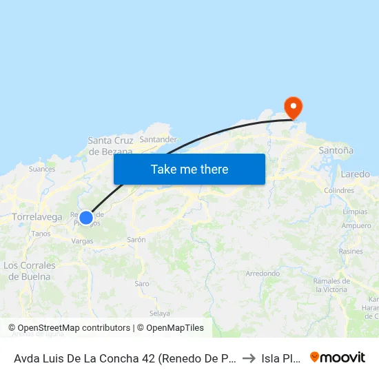 Avda Luis De La Concha 42 (Renedo De Pielagos) to Isla Playa map