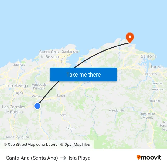 Santa Ana (Santa Ana) to Isla Playa map