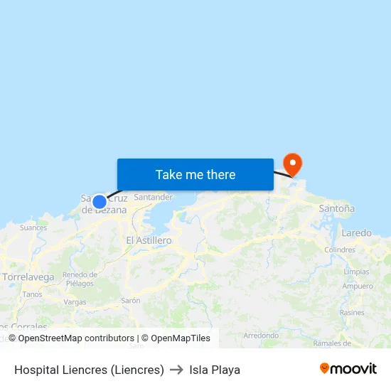 Hospital Liencres (Liencres) to Isla Playa map
