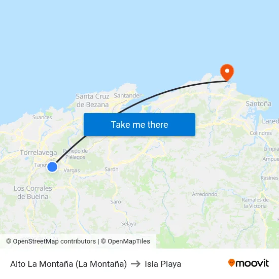 Alto La Montaña (La Montaña) to Isla Playa map