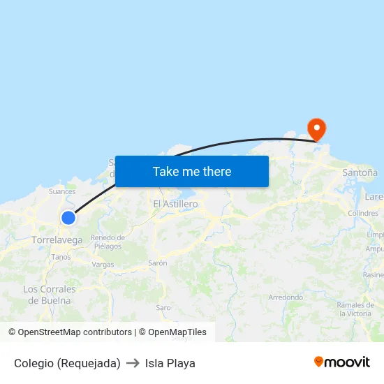 Colegio (Requejada) to Isla Playa map