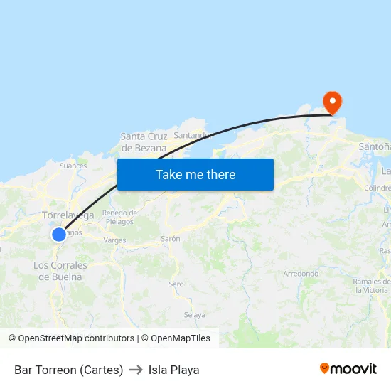 Bar Torreon (Cartes) to Isla Playa map