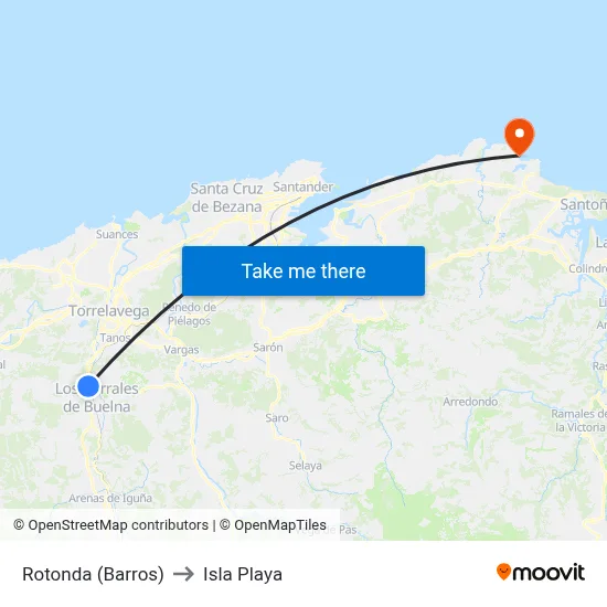 Rotonda (Barros) to Isla Playa map