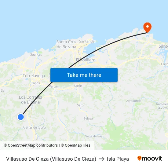 Villasuso De Cieza (Villasuso De Cieza) to Isla Playa map