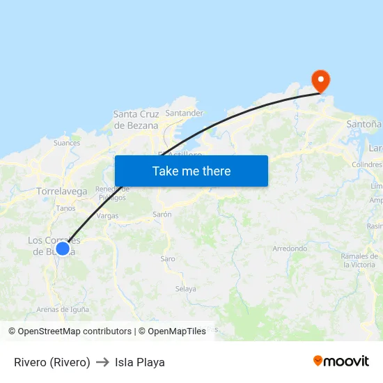 Rivero (Rivero) to Isla Playa map